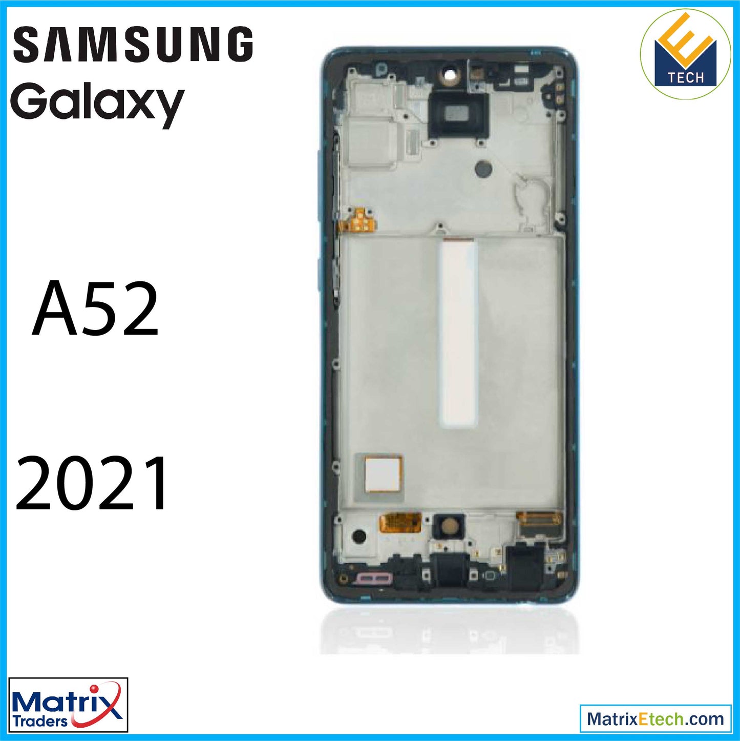 Samsung Galaxy A52 4G (A525  2021) OLED Assembly With Frame (6.46) (Aftermarket Plus) (Awesome Blue)