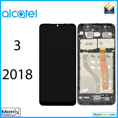 Alcatel 3 (5052 2018) LCD Assembly With Frame (Refurbished) (Black) - Matrix Traders