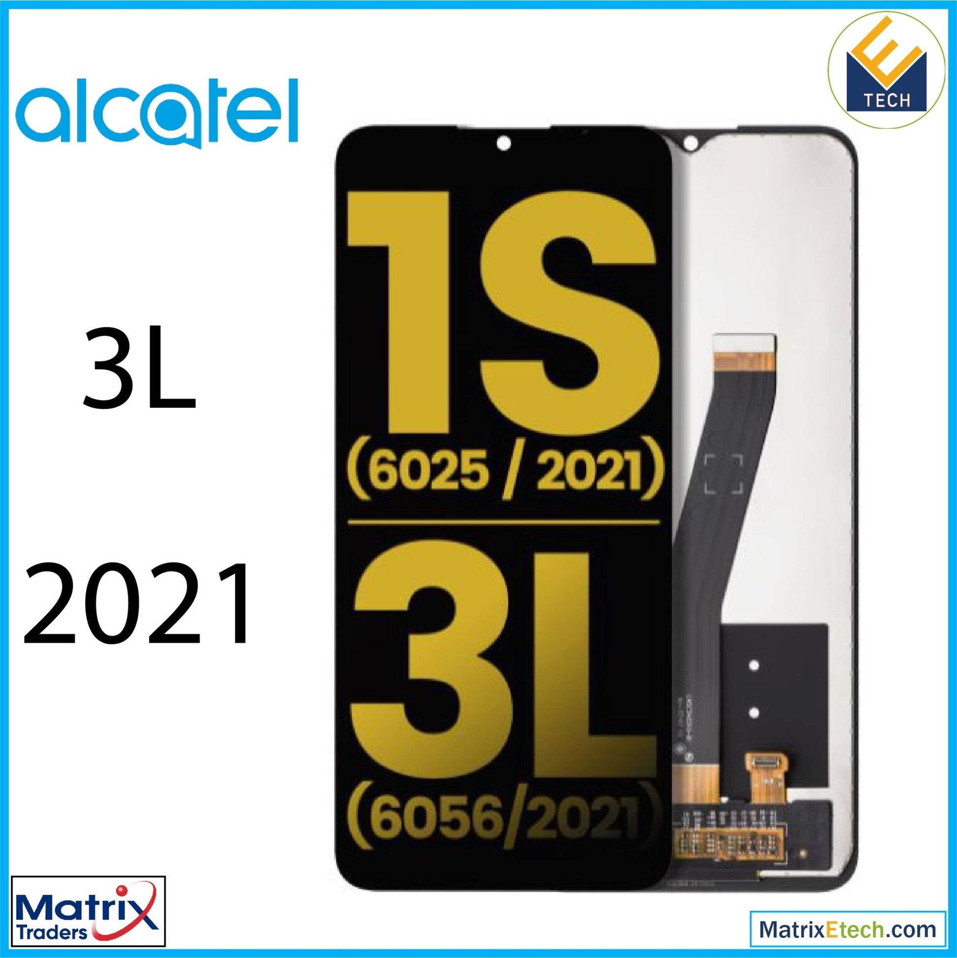 Alcatel 3L (6056 2021) LCD Assembly Without Frame (Refurbished) (All Colors) - Matrix Traders