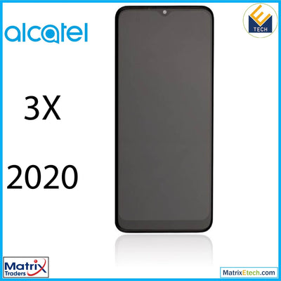 Alcatel 3X (5061 2020) LCD Assembly With Frame (Refurbished) (Black) - Matrix Traders