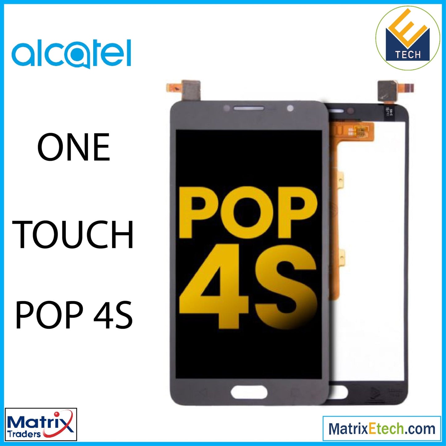 Alcatel One Touch Pop 4S LCD Assembly Without Frame (Refurbished) (All Colors) - Matrix Traders