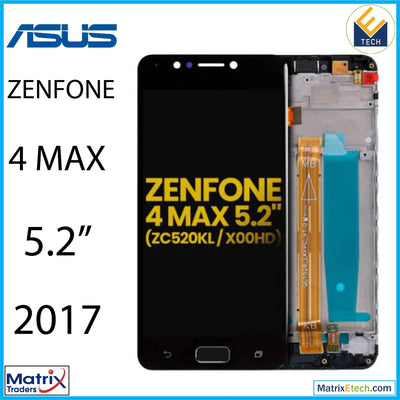 Asus ZenFone 4 Max 5.2 (ZC520KL 2017) LCD Assembly With Frame (Refurbished) (Black) - Matrix Traders