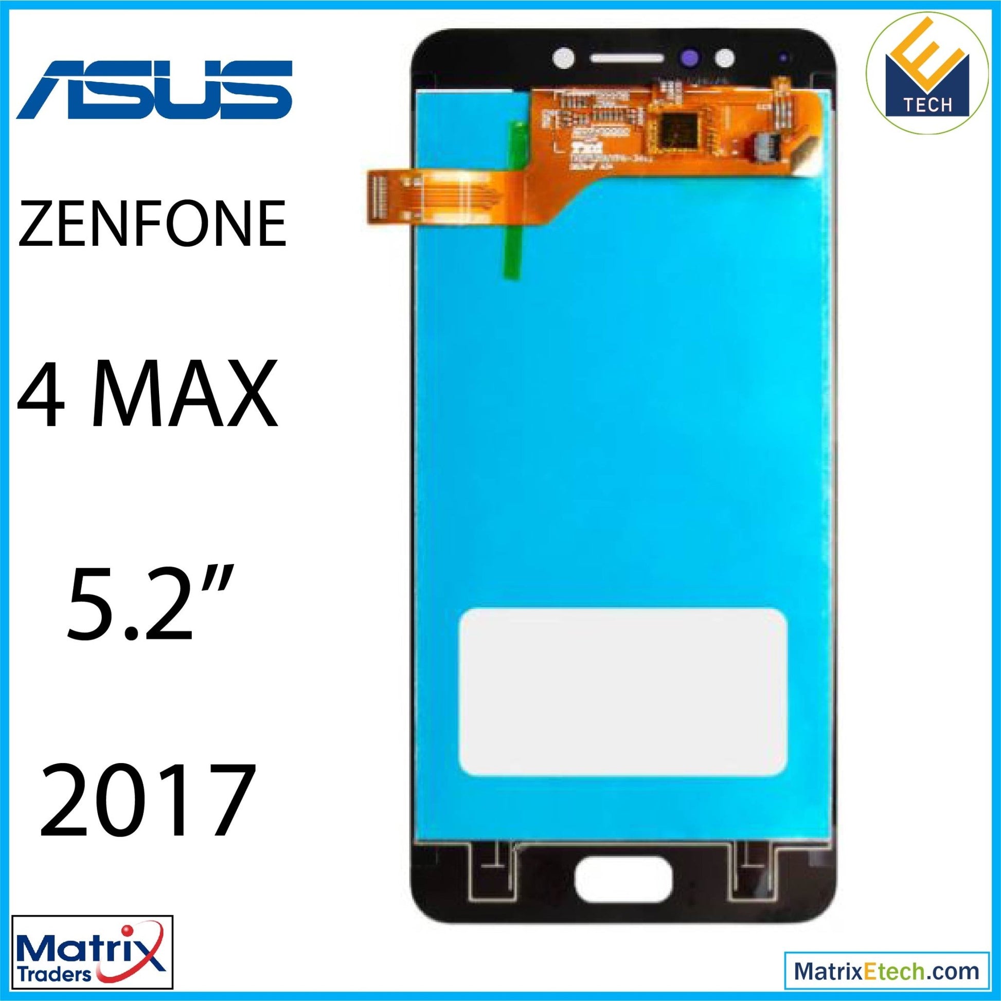 Asus ZenFone 4 Max 5.2 (ZC520KL 2017) LCD Assembly Without Frame (Refurbished) (Black) - Matrix Traders