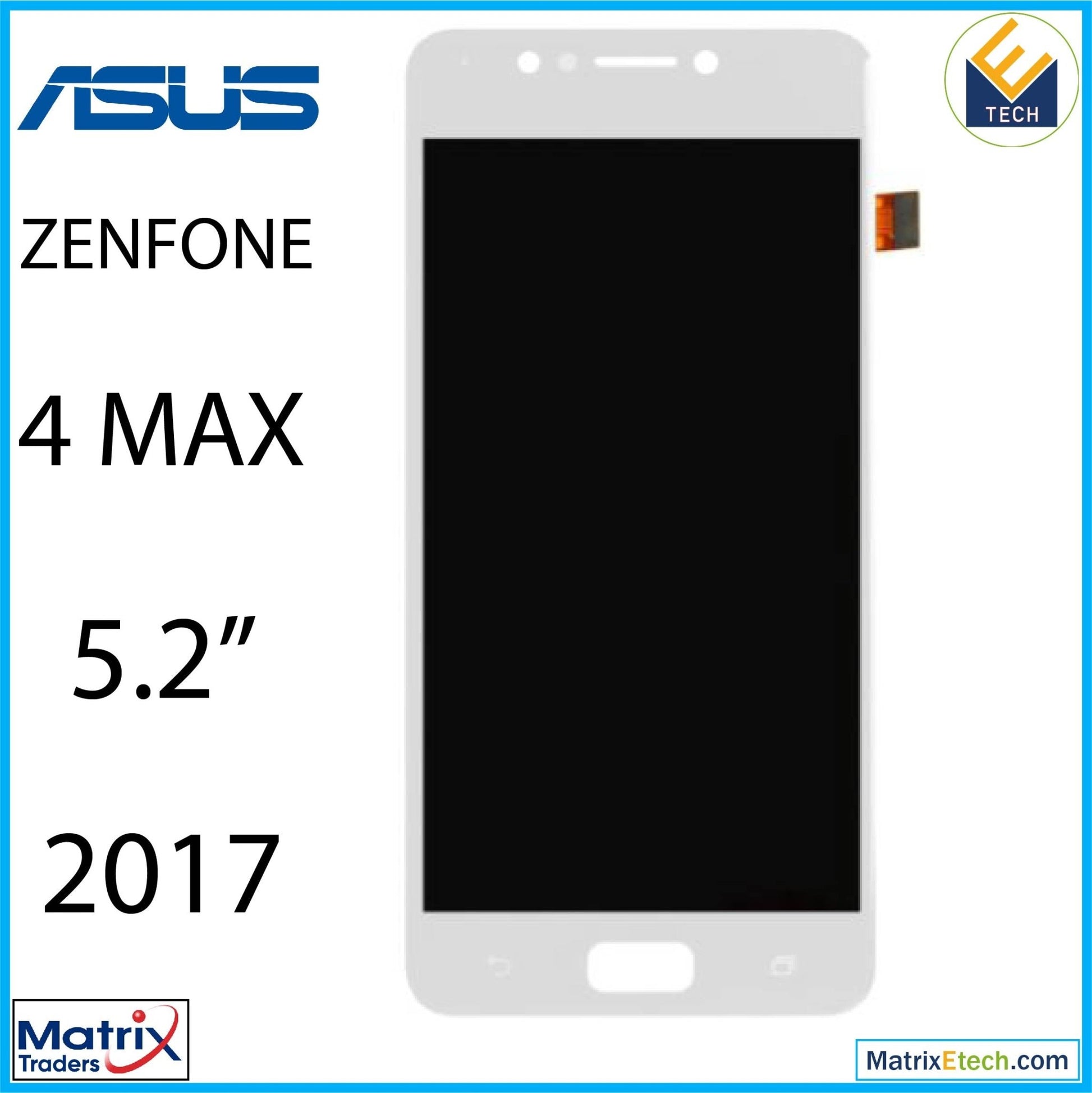 Asus ZenFone 4 Max 5.2 (ZC520KL 2017) LCD Assembly Without Frame (Refurbished) (White) - Matrix Traders