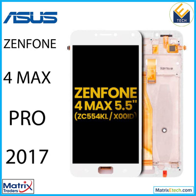 Asus ZenFone 4 Max Pro (ZC554KL 2017) LCD Assembly With Frame (Refurbished) (White) - Matrix Traders