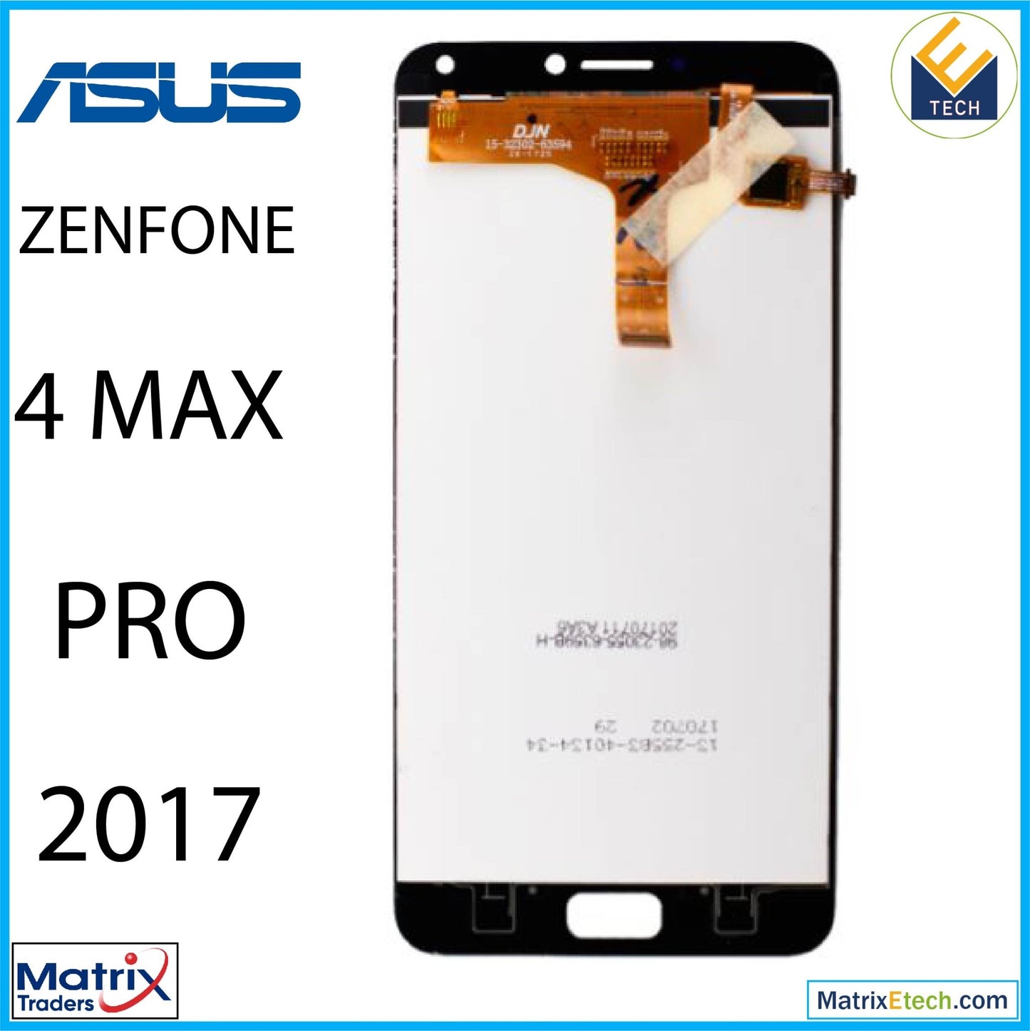 Asus ZenFone 4 Max Pro (ZC554KL 2017) LCD Assembly Without Frame (Refurbished) (Black) - Matrix Traders