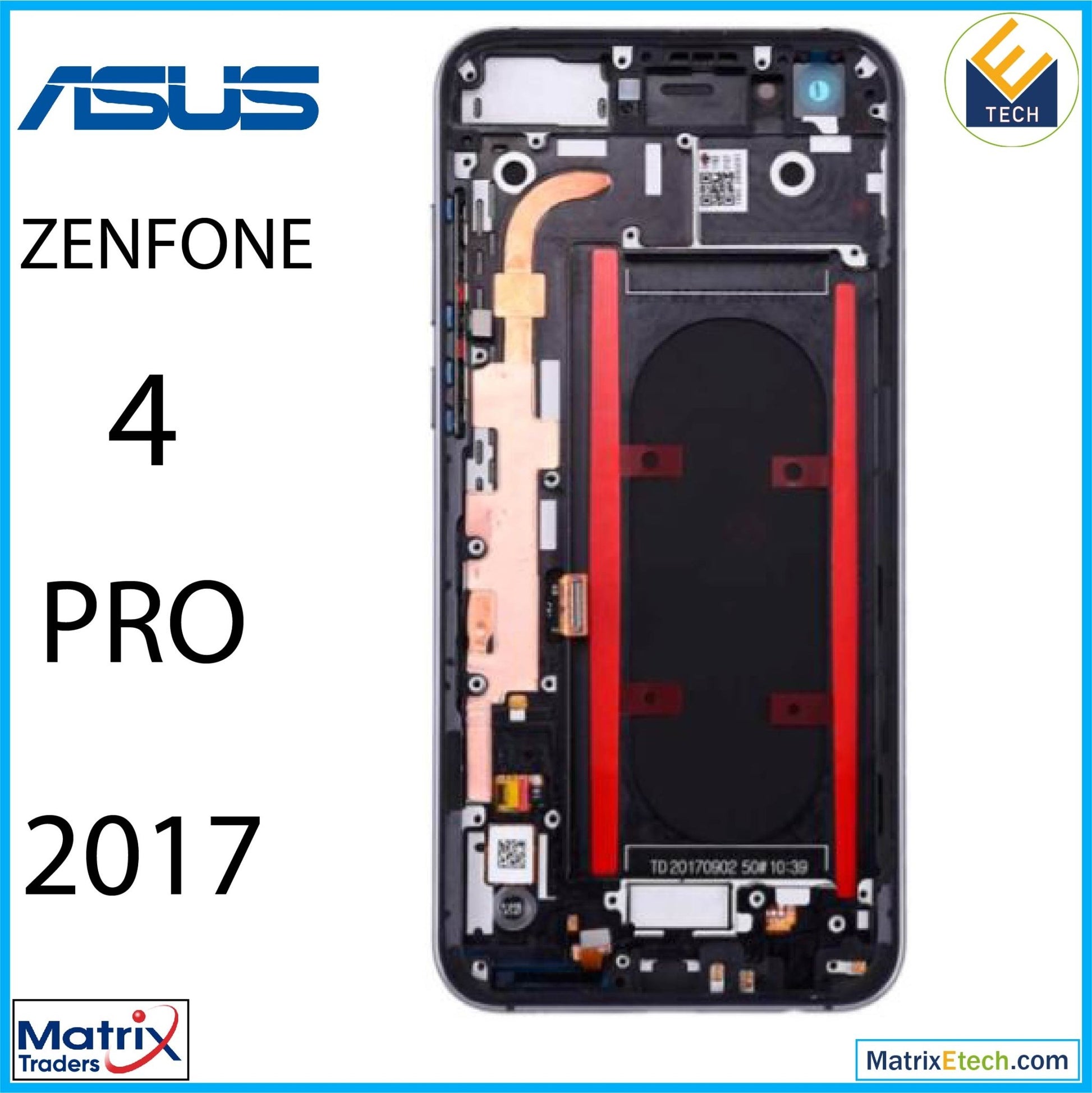 Asus ZenFone 4 Pro (ZS551KL 2017) LCD Assembly With Frame (Refurbished) (Black) - Matrix Traders