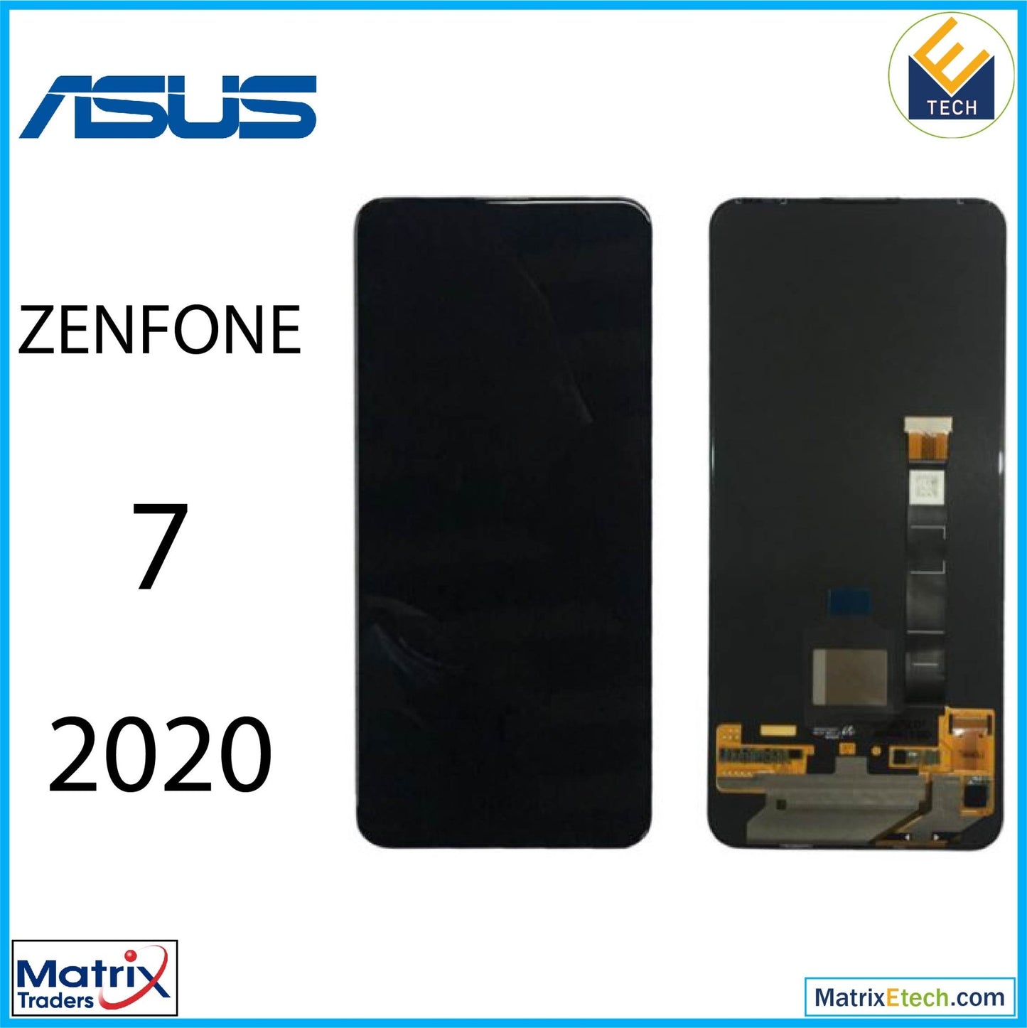 Asus ZenFone 7 (ZS670KS 2020) OLED Assembly Without Frame (Refurbished) (Black) - Matrix Traders