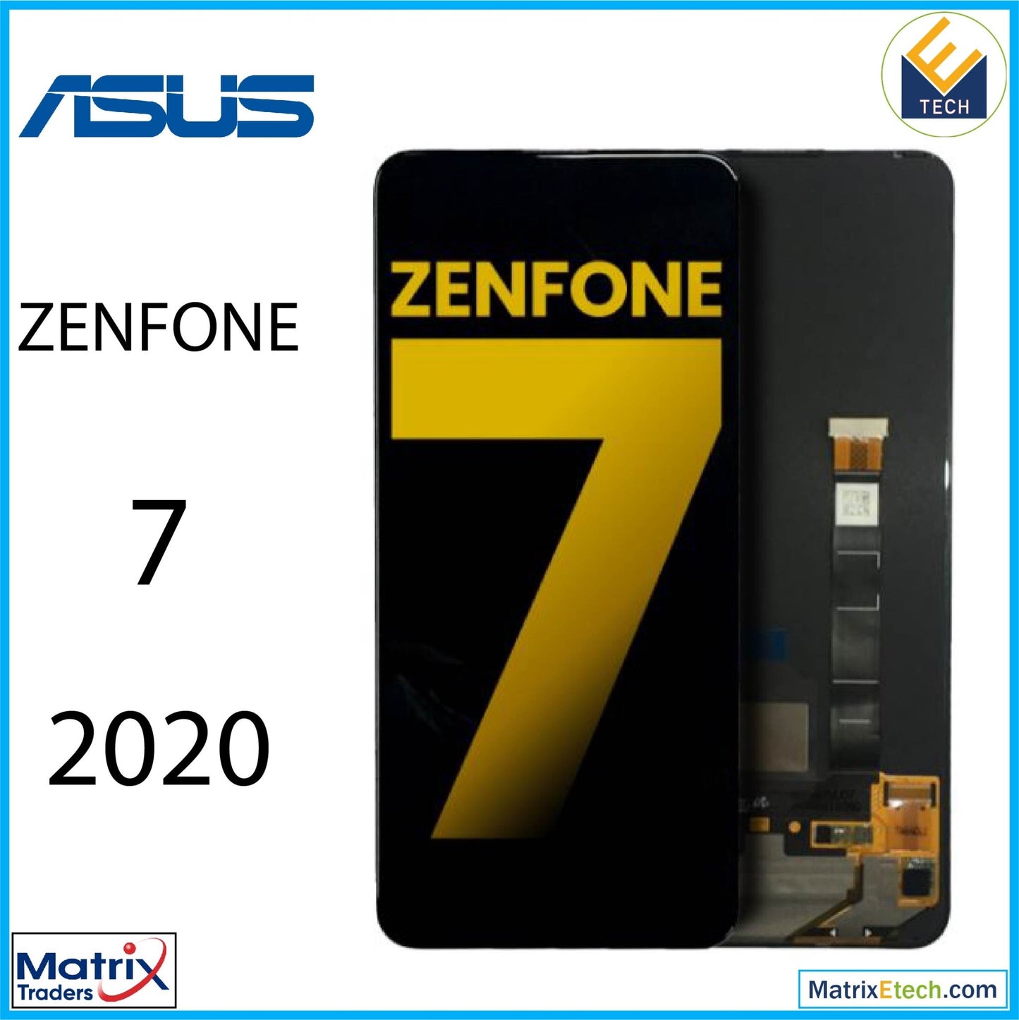 Asus ZenFone 7 (ZS670KS 2020) OLED Assembly Without Frame (Refurbished) (Black) - Matrix Traders