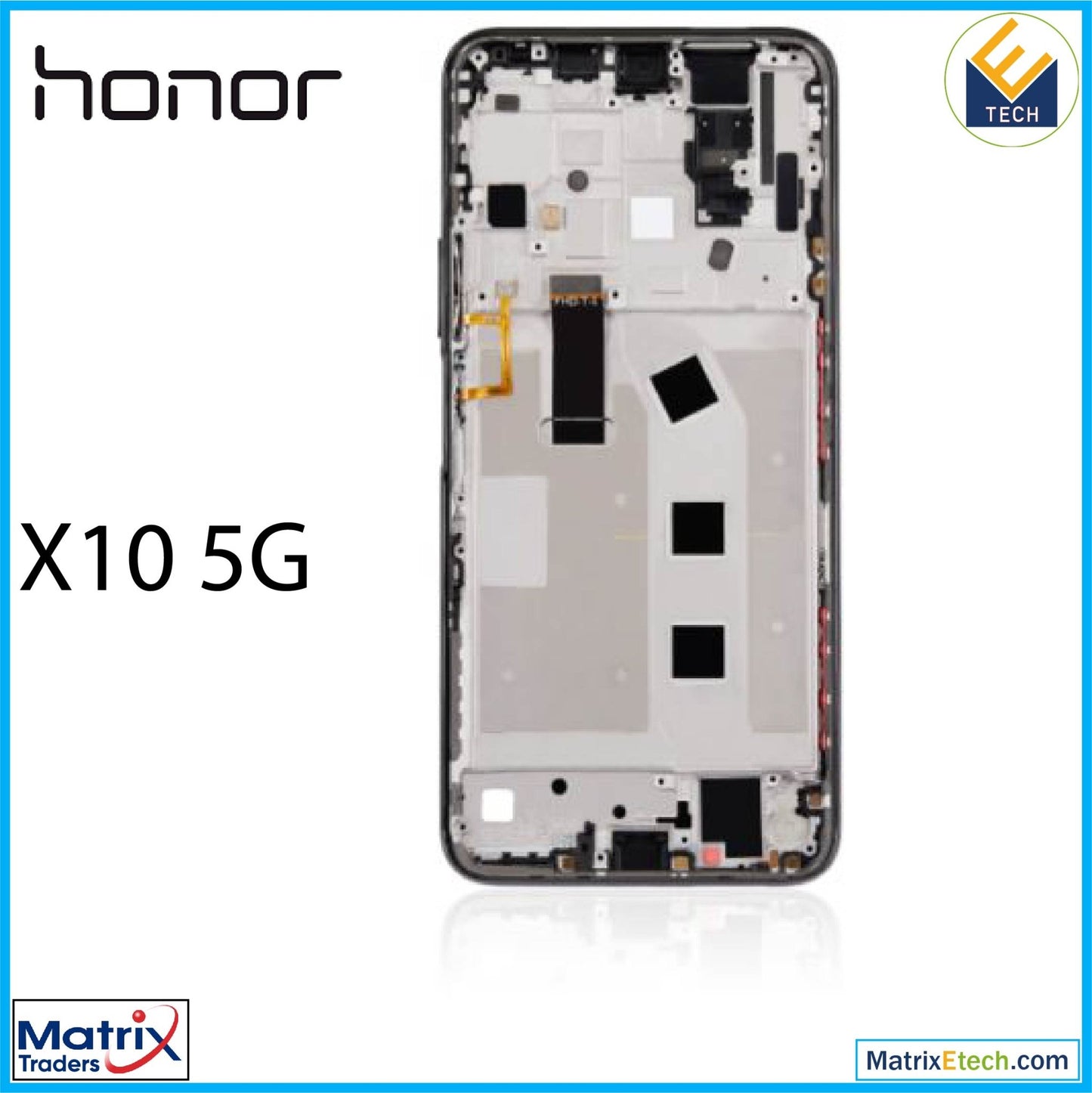 Honor X10 5G LCD Assembly With Frame (Refurbished) (Black) - Matrix Traders