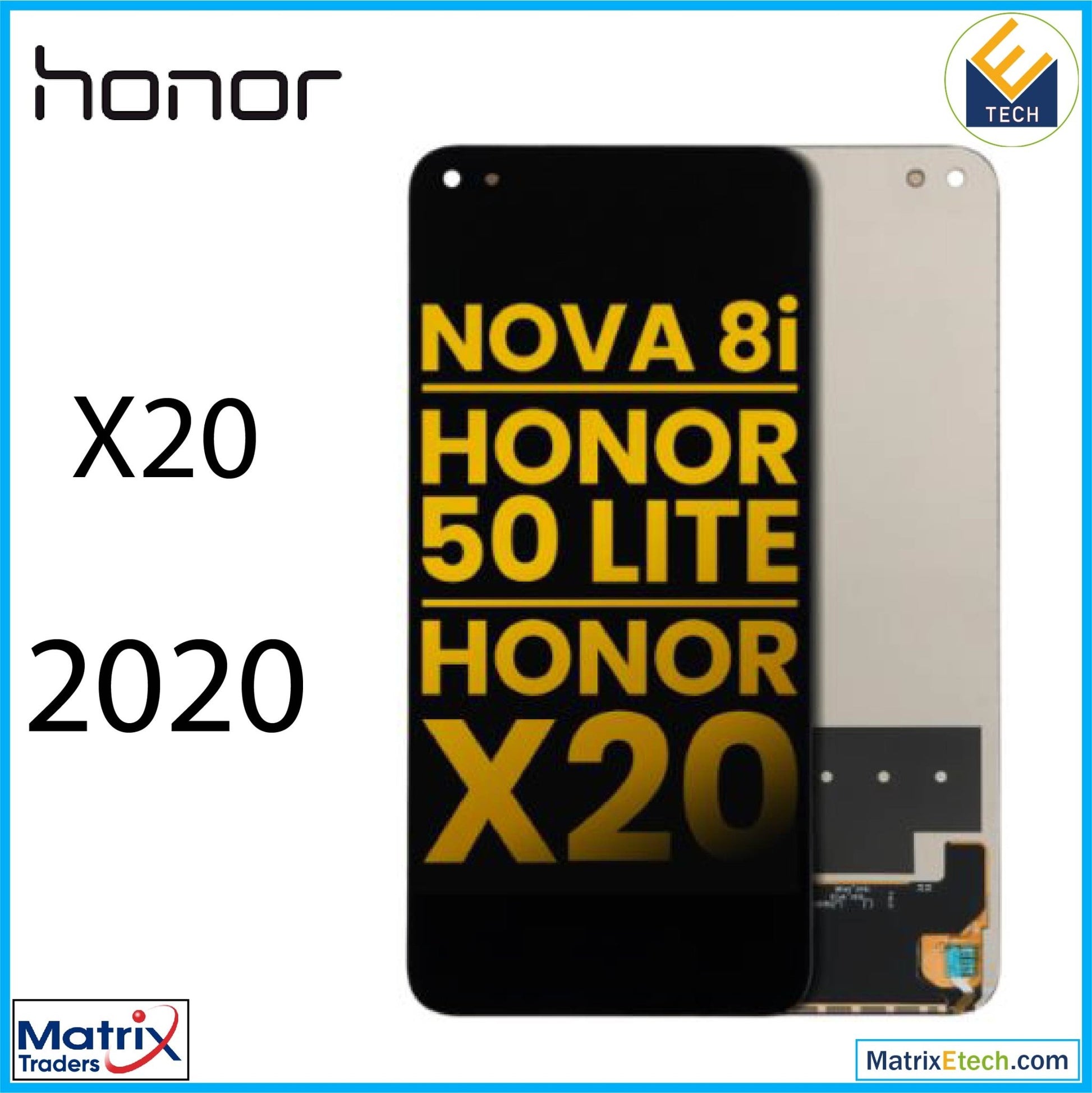 Honor X20 (2021) LCD Assembly Without Frame (Refurbished) (All Colors) - Matrix Traders