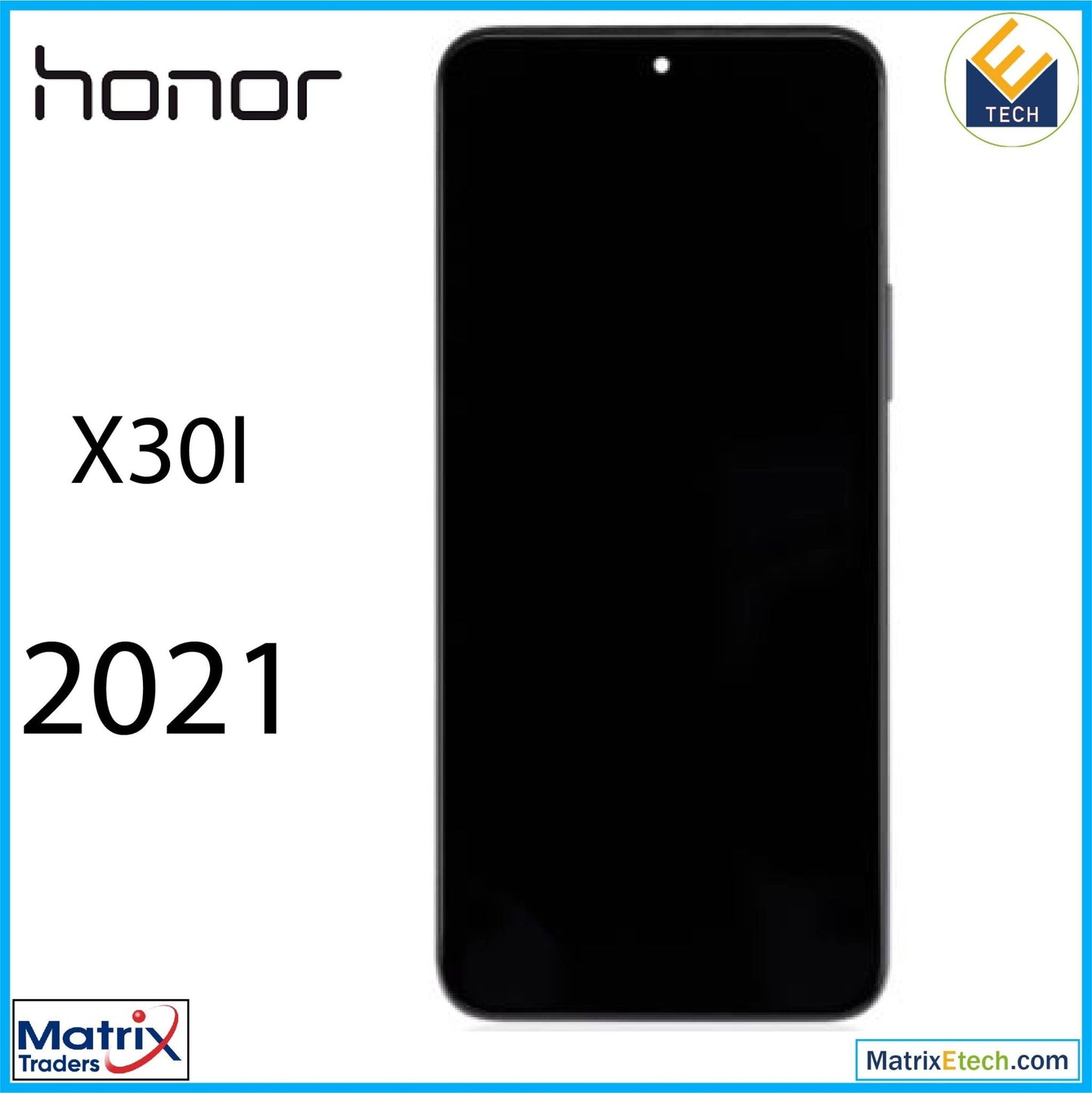 Honor X30i (2021) LCD Assembly With Frame (Refurbished) (Black) - Matrix Traders