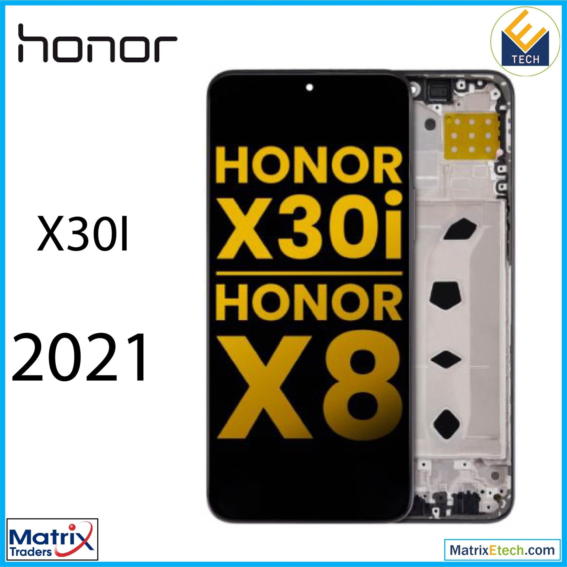 Honor X30i (2021) LCD Assembly With Frame (Refurbished) (Black) - Matrix Traders