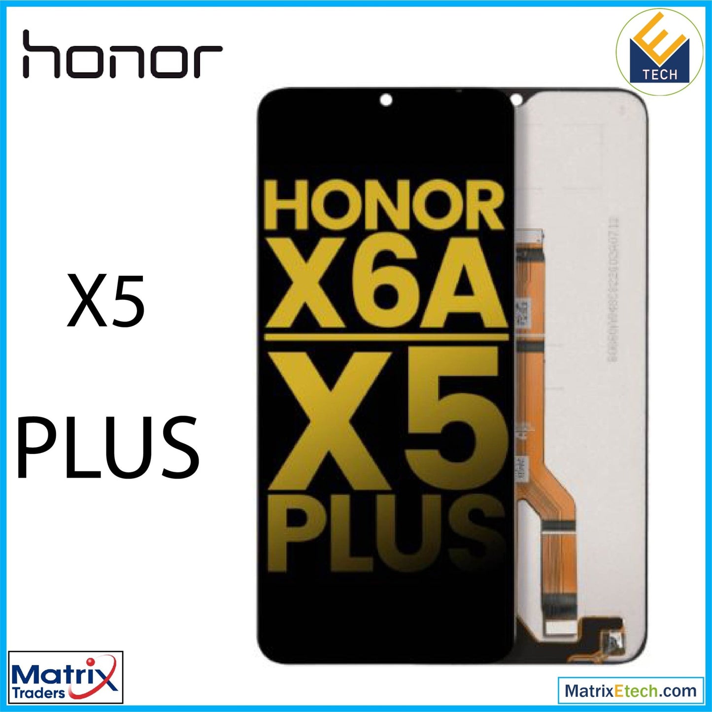 Honor X5 Plus LCD Assembly Without Frame (Refurbished) (All Colors) - Matrix Traders