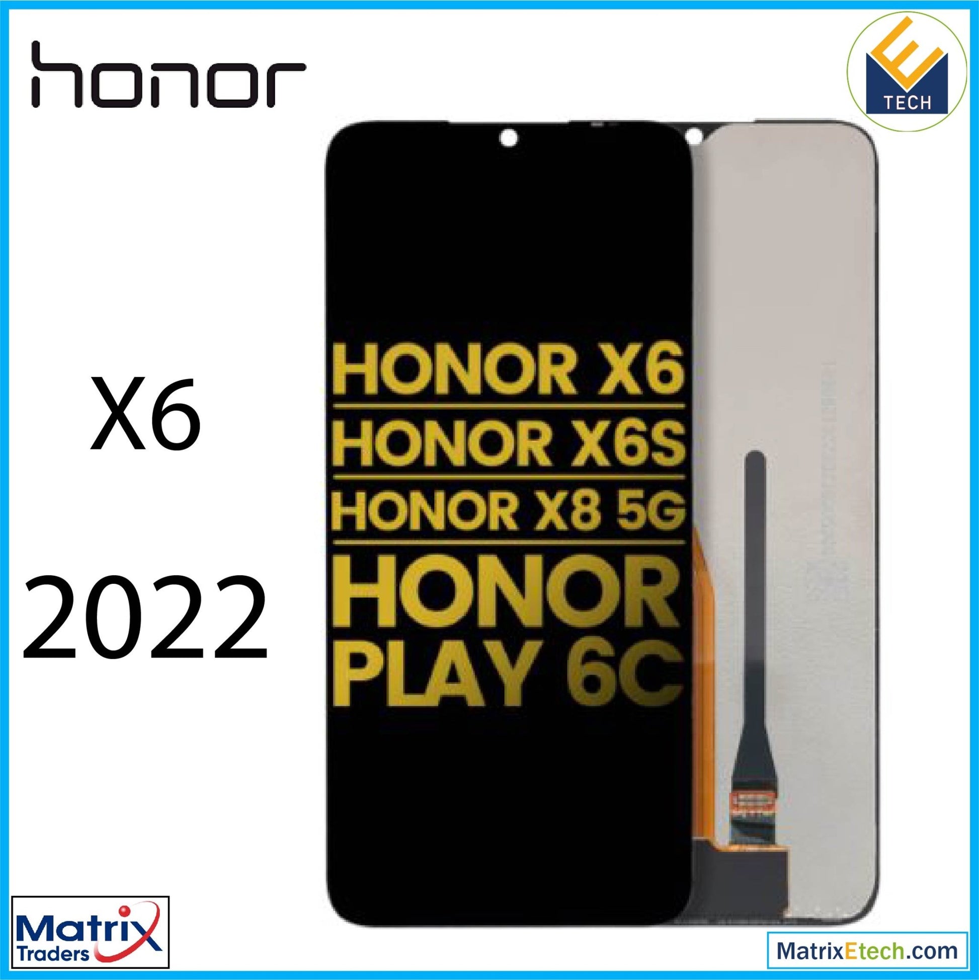 Honor X6 (2022) LCD Assembly Without Frame (Refurbished) (All Colors) - Matrix Traders