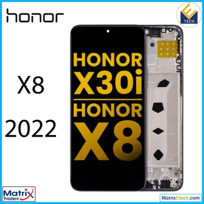 Honor X8 (2022) LCD Assembly With Frame (Refurbished) (Black) - Matrix Traders