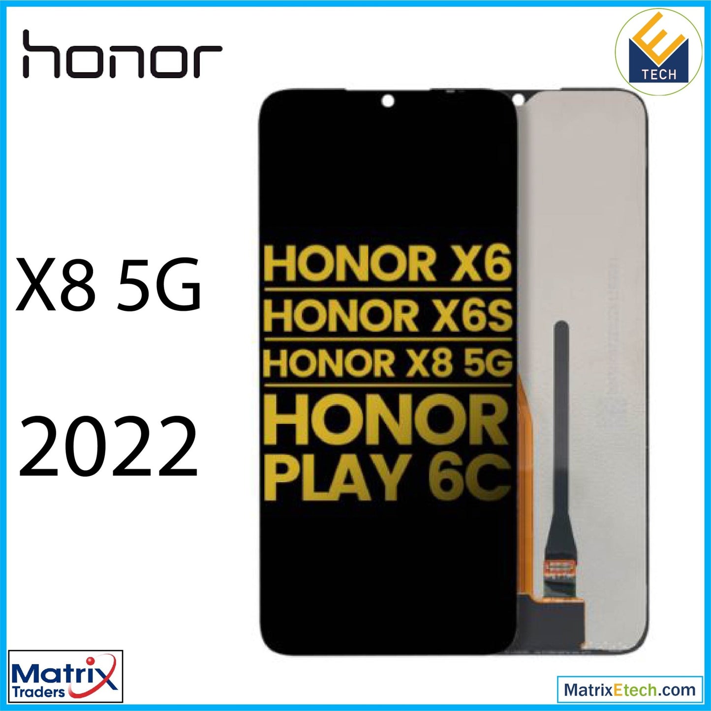 Honor X8 5G (2022) LCD Assembly Without Frame (Refurbished) (All Colors) - Matrix Traders