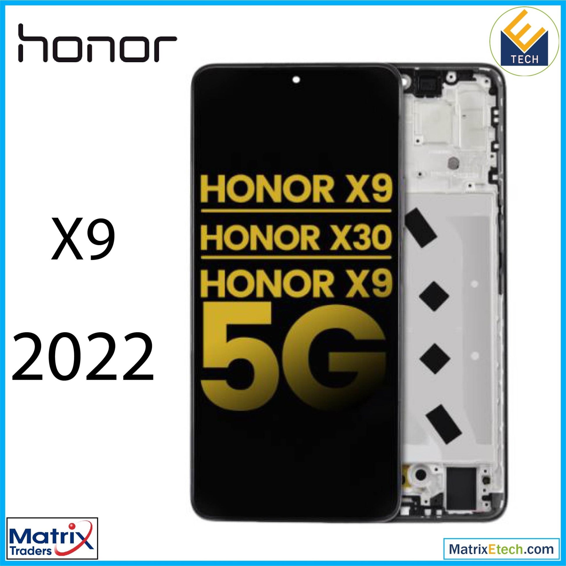 Honor X9 (2022) LCD Assembly With Frame (Refurbished) (Midnight Black) - Matrix Traders