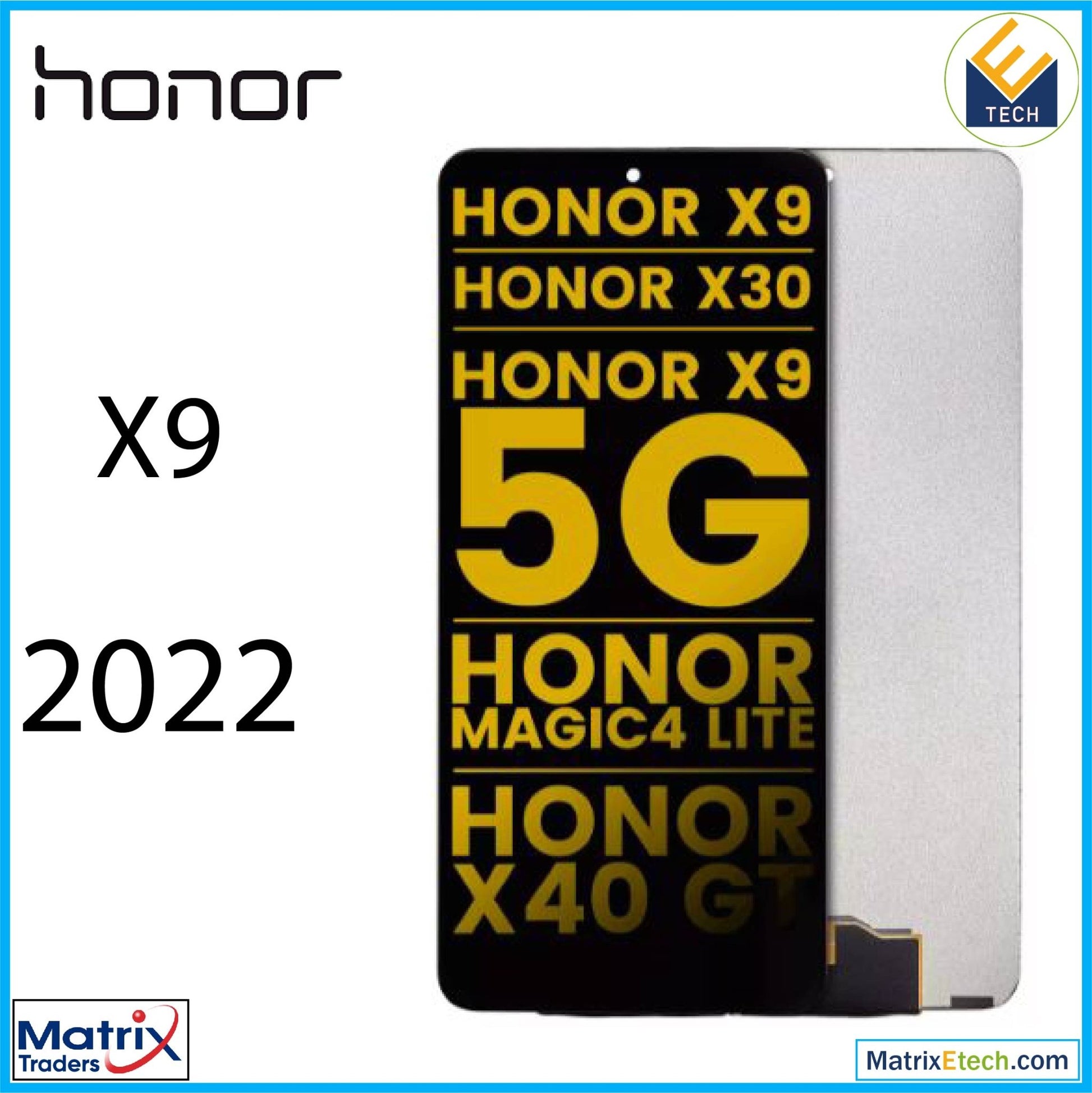 Honor X9 (2022) LCD Assembly Without Frame (Refurbished) (All Colors) - Matrix Traders