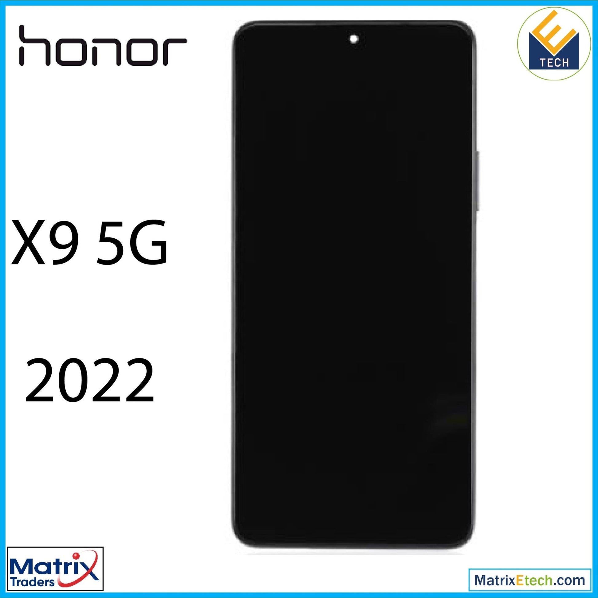 Honor X9 5G (2022) LCD Assembly With Frame (Refurbished) (Midnight Black) - Matrix Traders