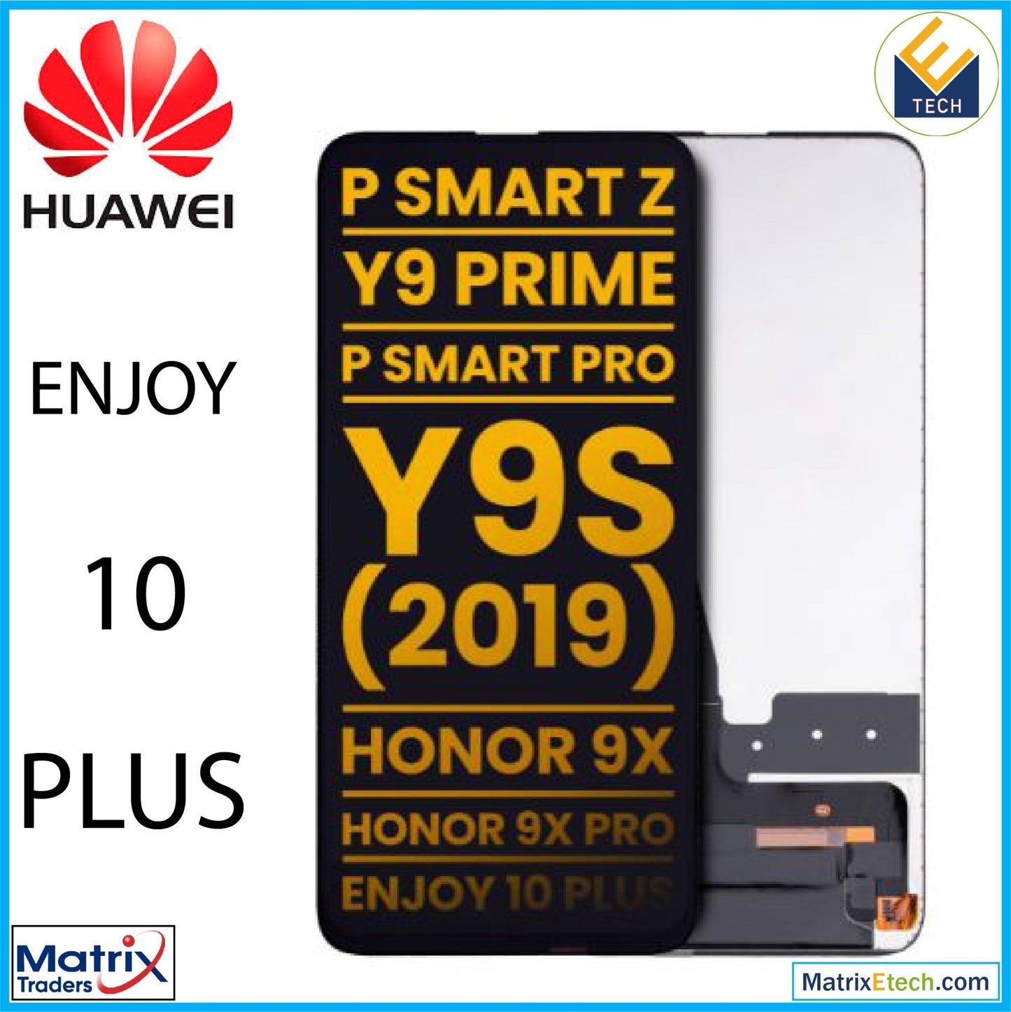 Huawei Enjoy 10 Plus LCD Assembly Without Frame (Refurbished) (All Colors) - Matrix Traders