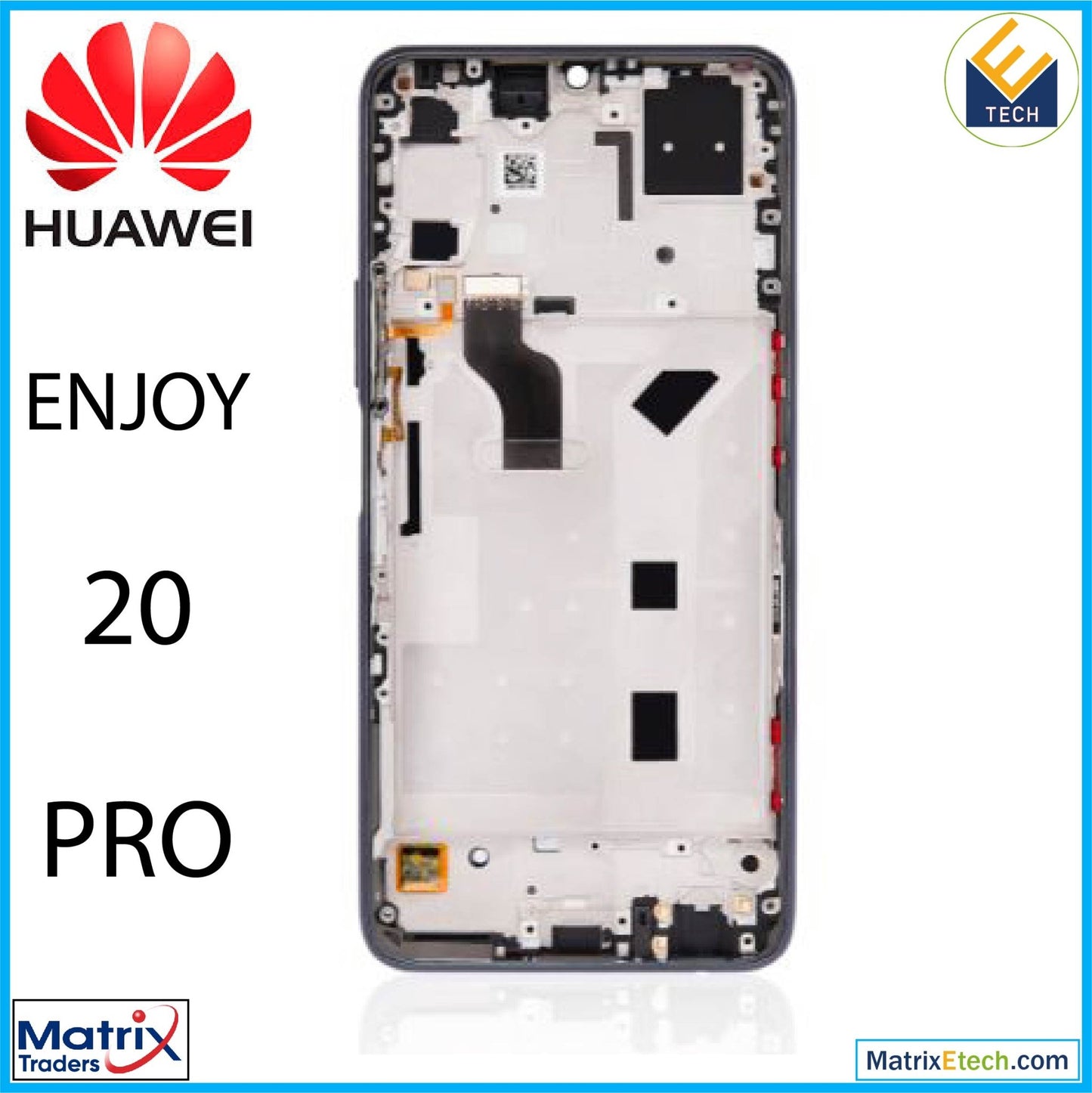 Huawei Enjoy 20 Pro LCD Assembly With Frame (Refurbished) (Magic Night Black) - Matrix Traders