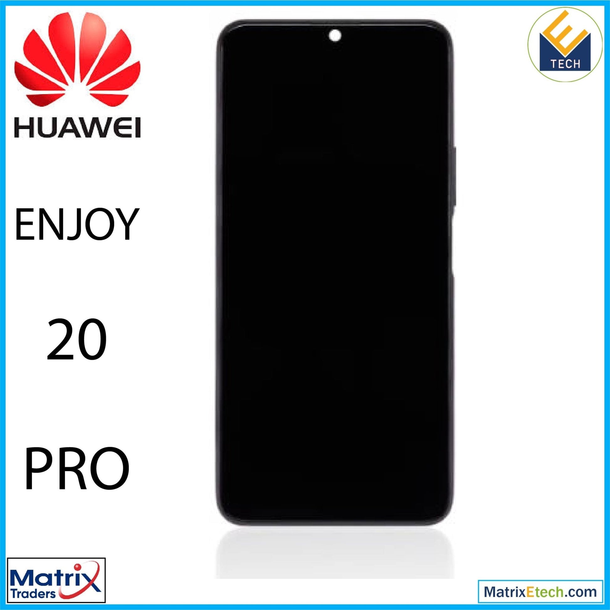 Huawei Enjoy 20 Pro LCD Assembly With Frame (Refurbished) (Magic Night Black) - Matrix Traders