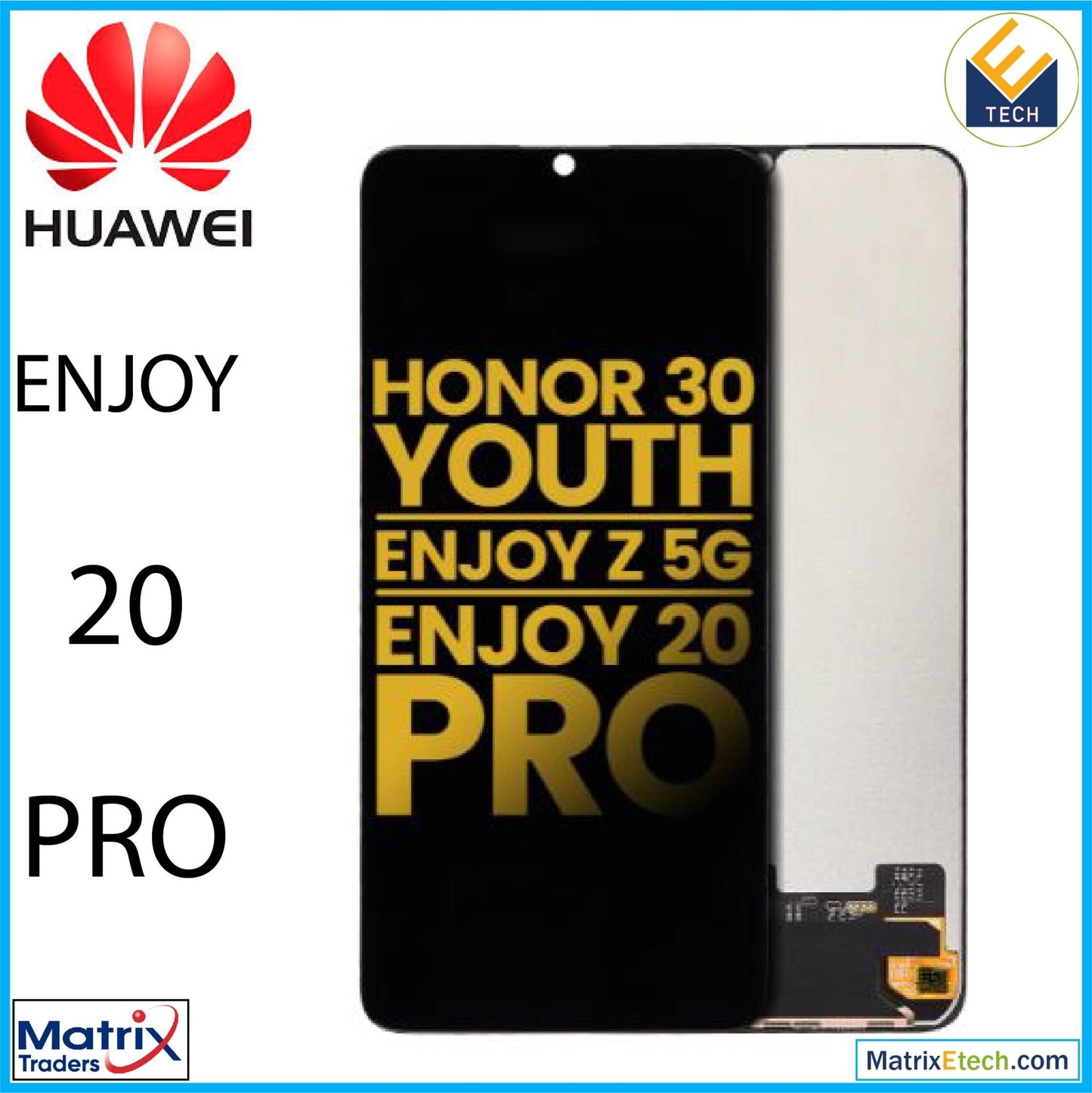 Huawei Enjoy 20 Pro LCD Assembly Without Frame (Refurbished) (All Colors) - Matrix Traders