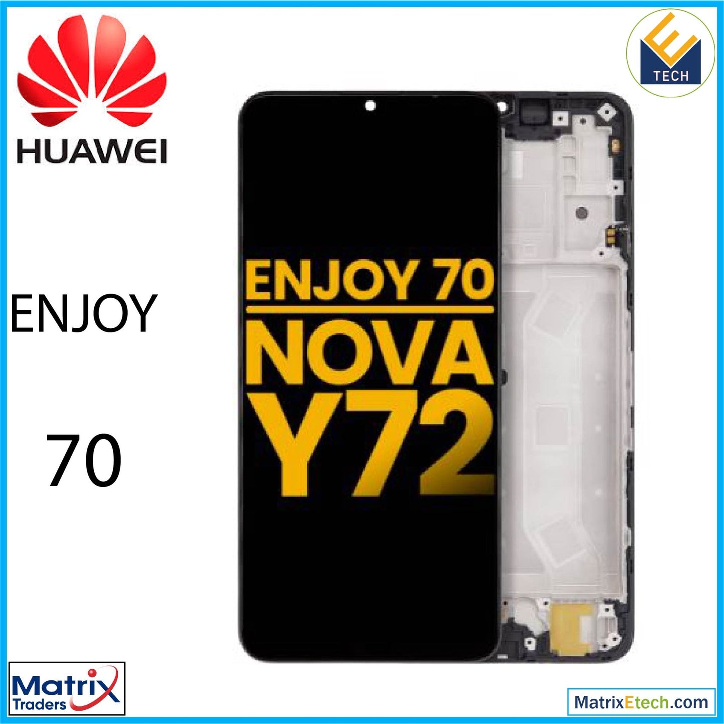 Huawei Enjoy 70 LCD Assembly Without Frame (Refurbished) (All Colors) - Matrix Traders