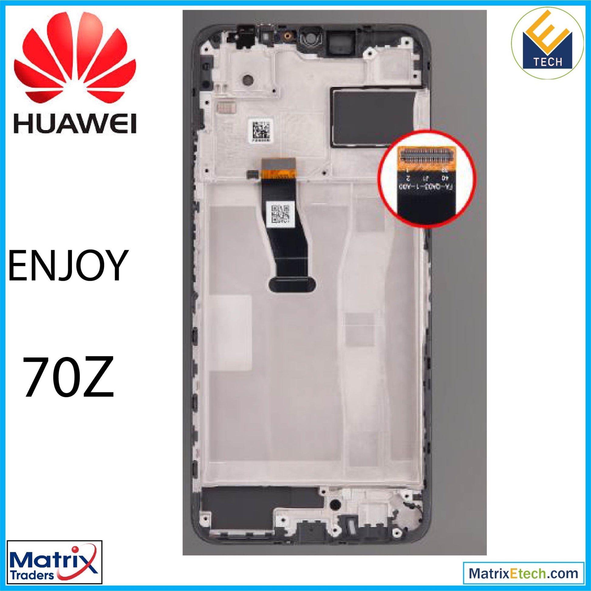 Huawei Enjoy 70Z LCD Assembly With Frame (Refurbished) (All Colors) - Matrix Traders