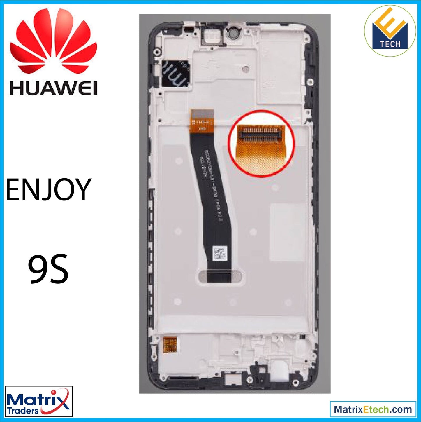 Huawei Enjoy 9S LCD Assembly With Frame (Refurbished) (Black) - Matrix Traders