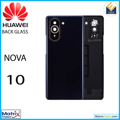 Huawei Nova 10 Back cover Glass With Camera Lens (Black) - Matrix Traders