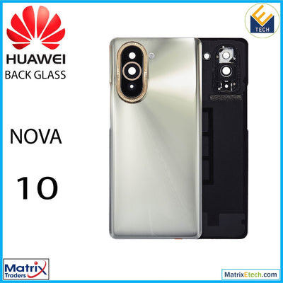 Huawei Nova 10 Back cover Glass With Camera Lens (Silver) - Matrix Traders