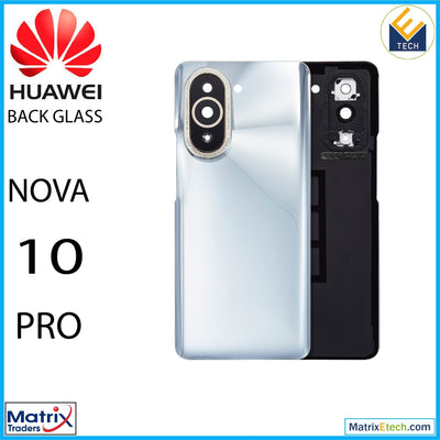 Huawei Nova 10 Pro Back cover Glass With Camera Lens (Silver) - Matrix Traders