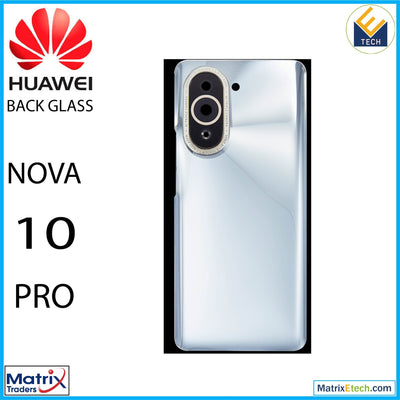 Huawei Nova 10 Pro Back cover Glass With Camera Lens (Silver) - Matrix Traders