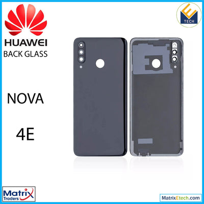 Huawei Nova 4E Back cover Glass With Camera Lens (4GB RAM Without Logo) (Midnight Black) - Matrix Traders