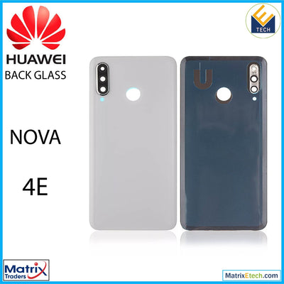 Huawei Nova 4E Back cover Glass With Camera Lens (4GB RAM Without Logo) (Pearl White) - Matrix Traders