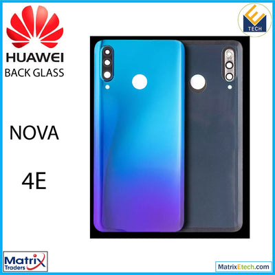 Huawei Nova 4e Back cover Glass With Camera Lens (Peacock Blue) - Matrix Traders