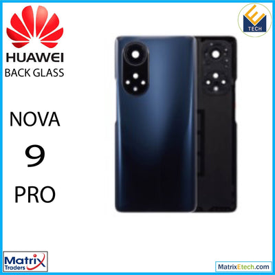 Huawei Nova 9 Pro Back cover Glass With Camera Lens (Black) - Matrix Traders