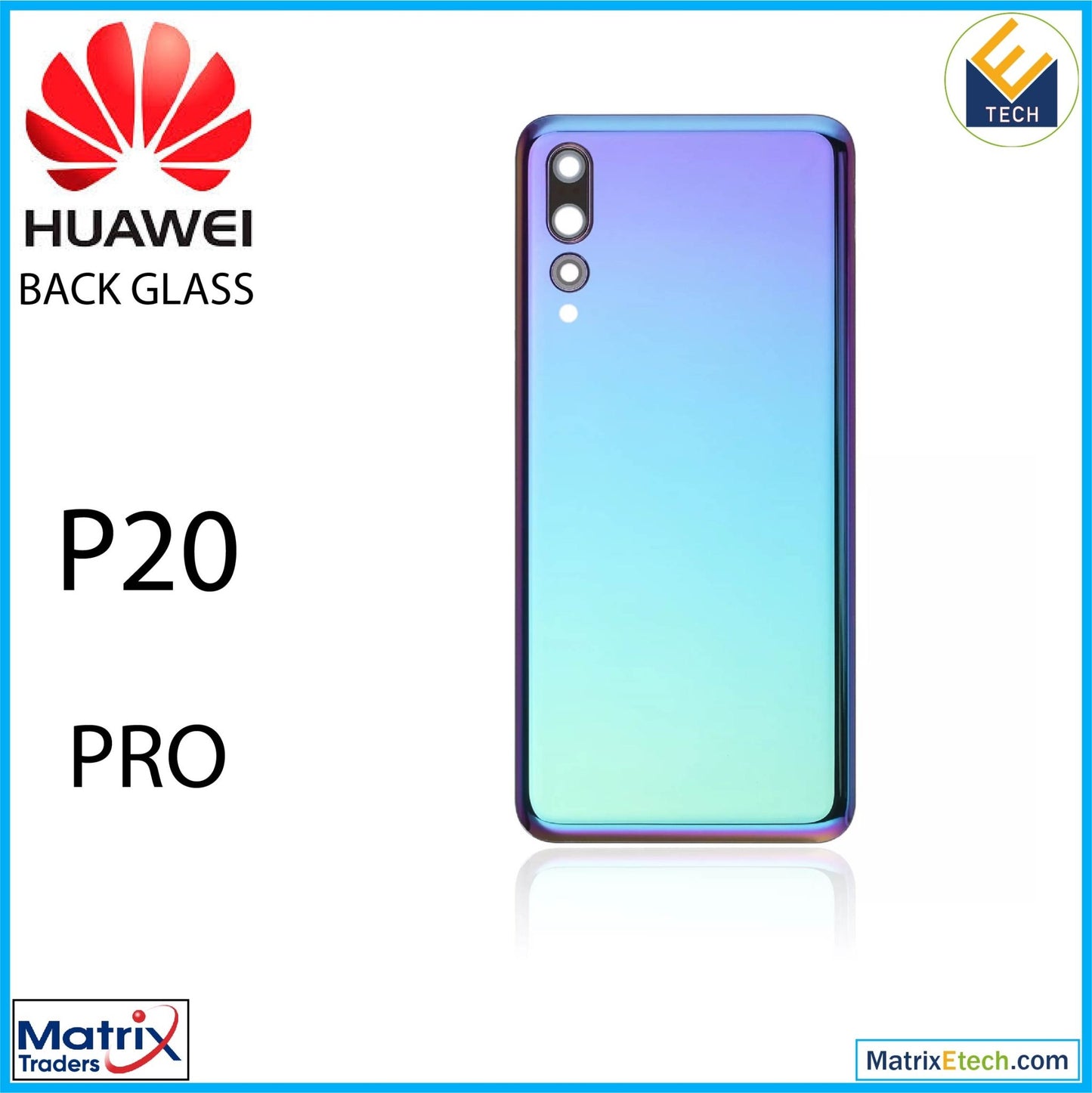 Huawei P20 Pro Back cover Glass With Camera Lens (Twilight) - Matrix Traders