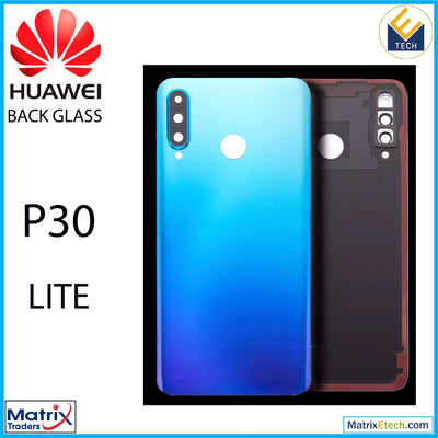 Huawei P30 Lite Back cover Glass With Camera Lens (4GB RAM Without Logo) (Peacock Blue) - Matrix Traders