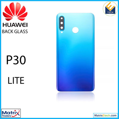 Huawei P30 Lite Back cover Glass With Camera Lens (4GB RAM Without Logo) (Peacock Blue) - Matrix Traders