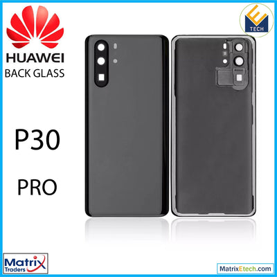 Huawei P30 Pro Back cover Glass With Camera Lens (Black) - Matrix Traders