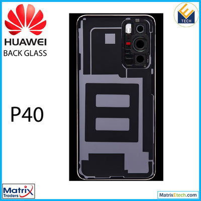 Huawei P40 Back cover Glass With Camera Lens (Black) - Matrix Traders