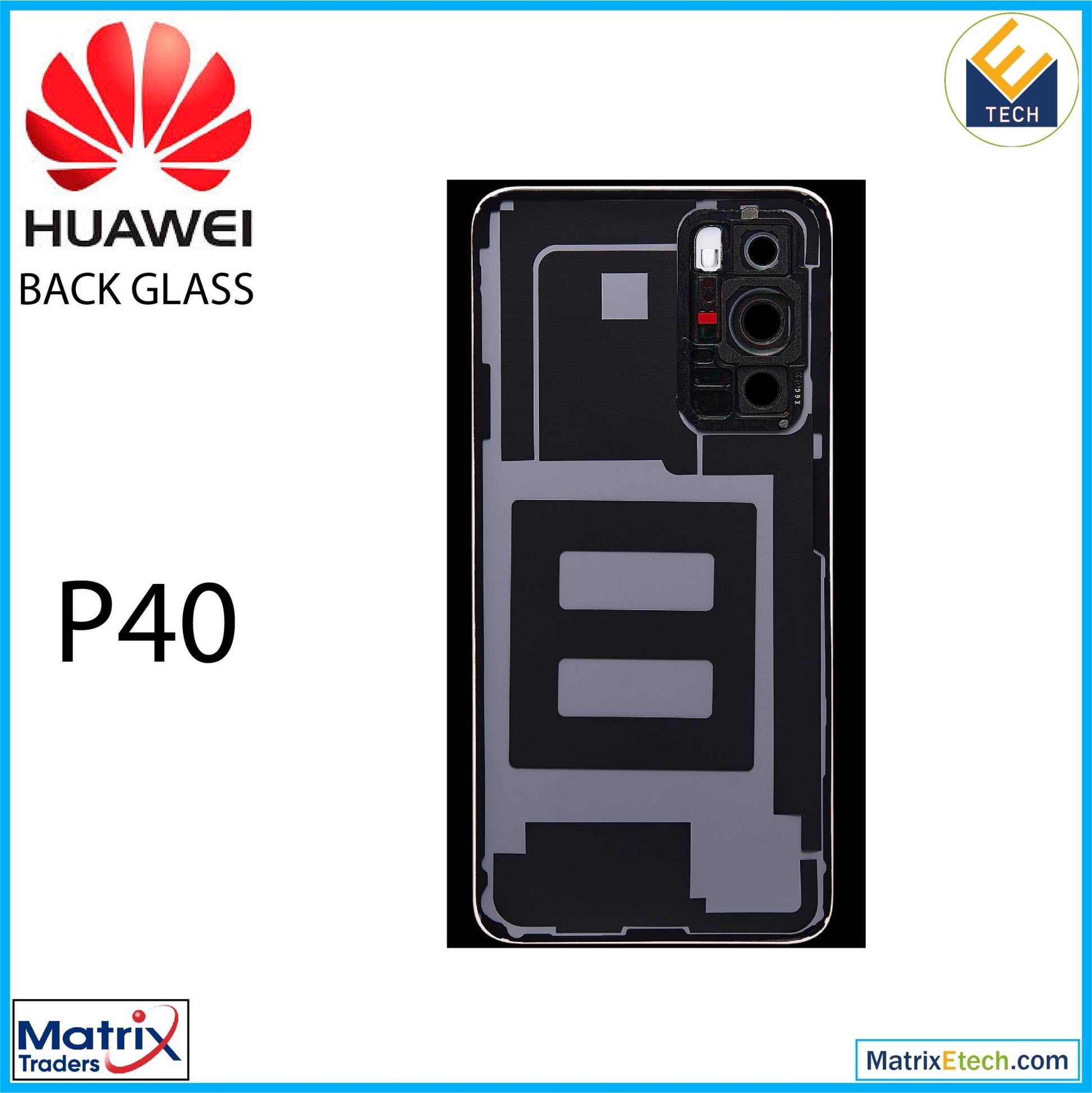 Huawei P40 Back cover Glass With Camera Lens (Blush Gold) - Matrix Traders