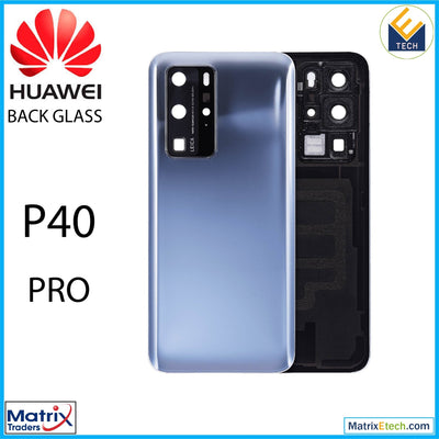 Huawei P40 Pro Back cover Glass With Camera Lens (Mirror Silver) - Matrix Traders