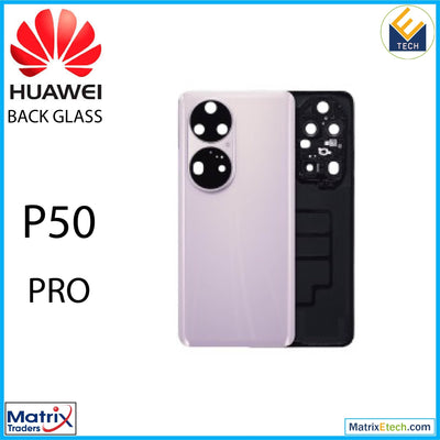 Huawei P50 Pro Back cover Glass With Camera Lens (Charm Pink) - Matrix Traders