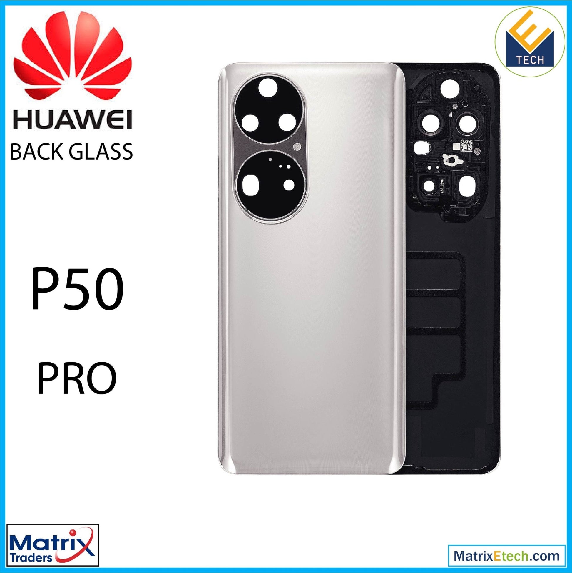 Huawei P50 Pro Back cover Glass With Camera Lens (Cocoa Gold) - Matrix Traders