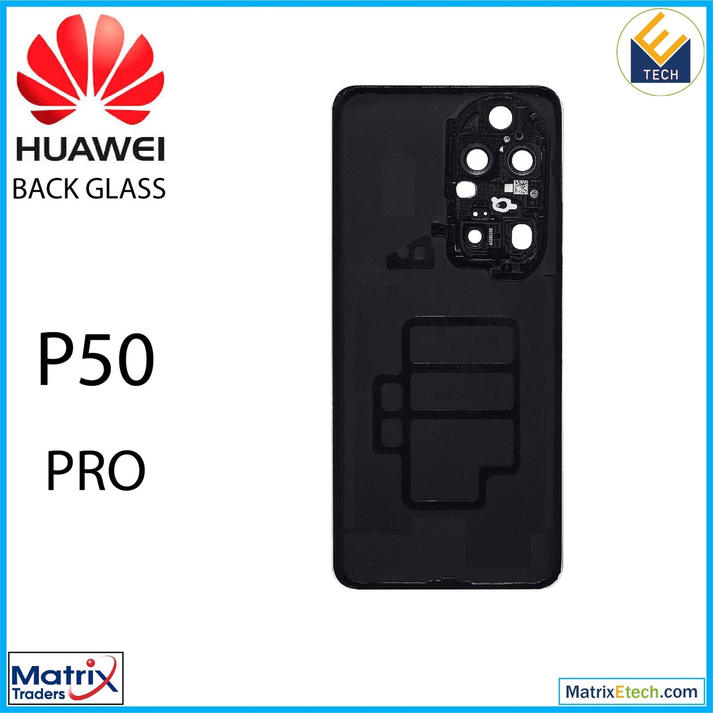 Huawei P50 Pro Back cover Glass With Camera Lens (Cocoa Gold) - Matrix Traders