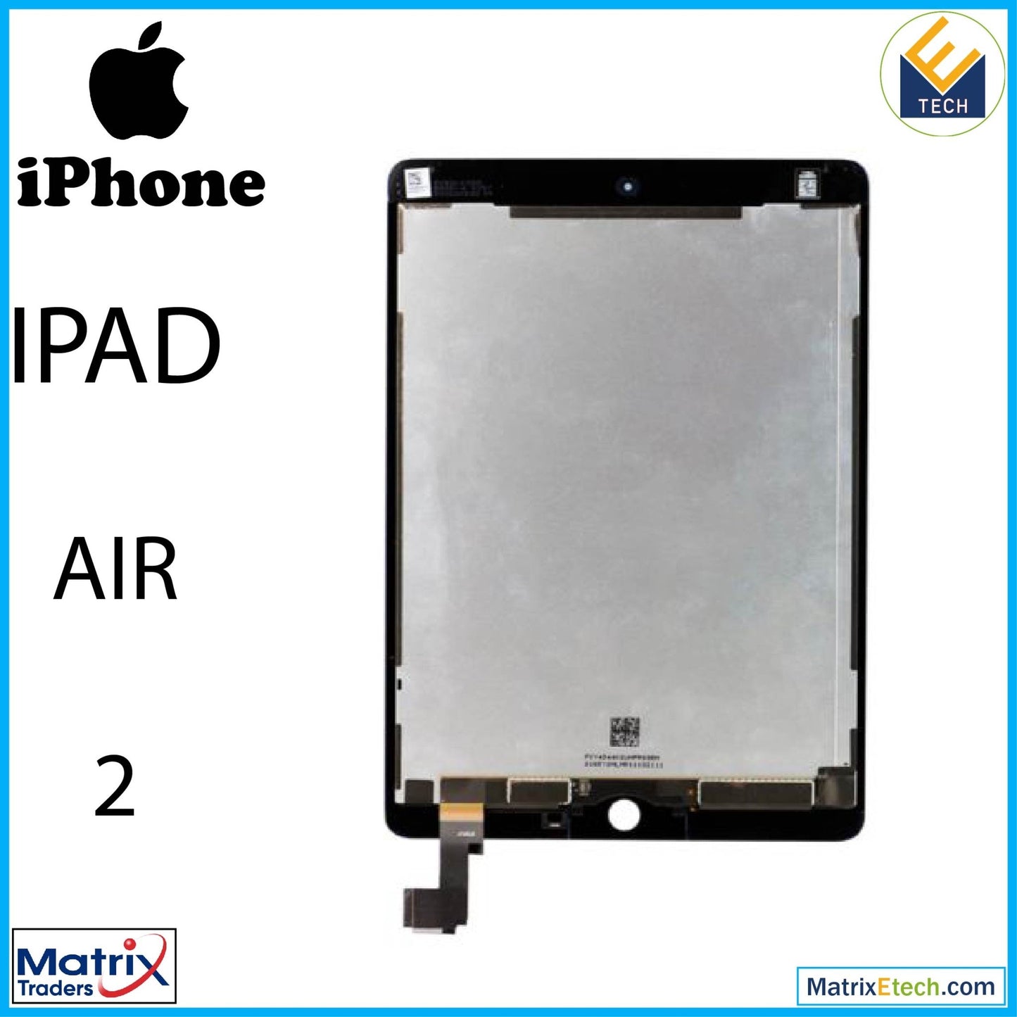 iPad Air 2 LCD Assembly With Digitizer (Blemish Grade A) (Black) - Matrix Traders